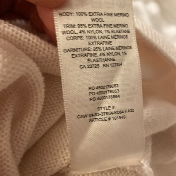 Aritzia Wilfred Rosemary Sweater Light Birch 100% Merino Wool Sz XS - Picture 6 of 6